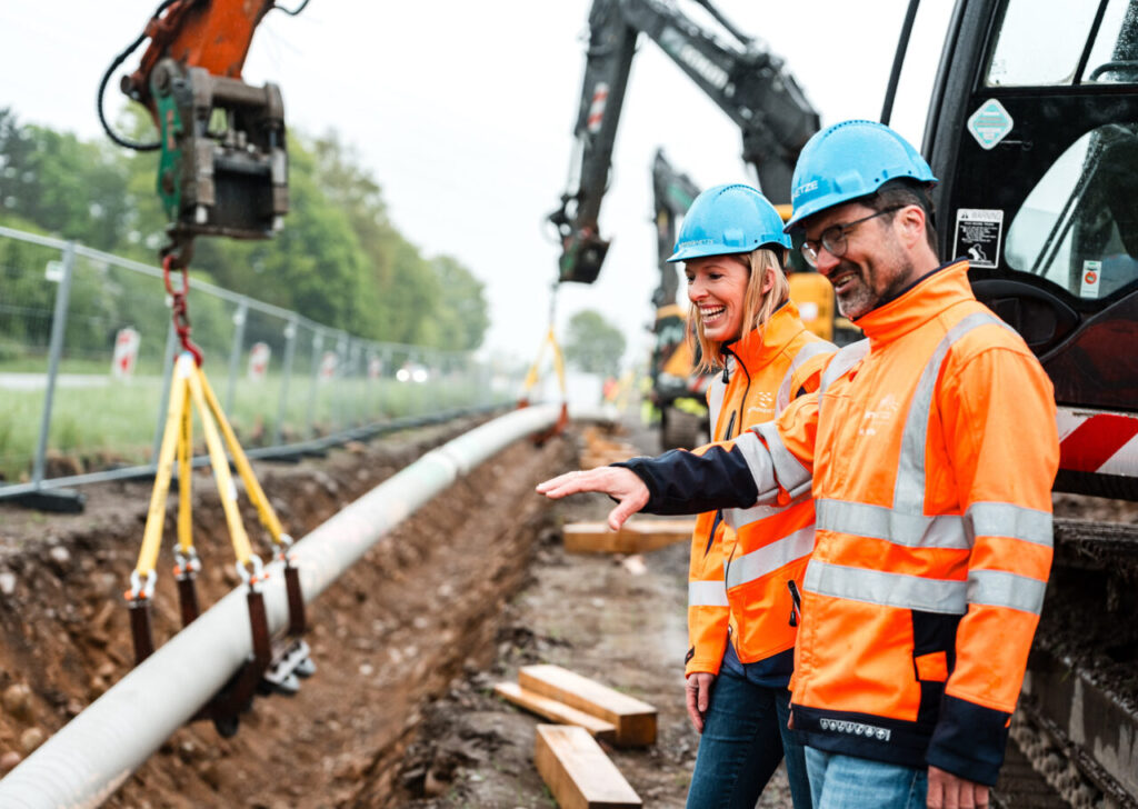 Arbeiten am Wasserstoffnetz