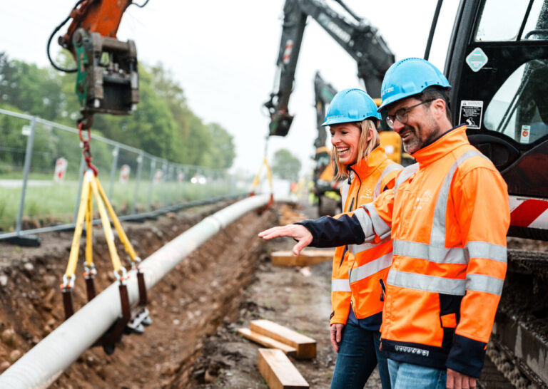 Arbeiten am Wasserstoffnetz
