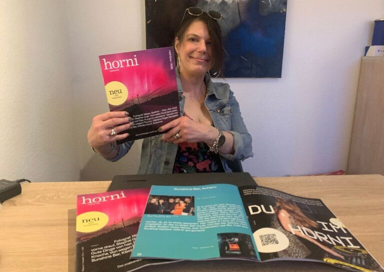 Geraldine Zimpfer mit horni-Magazin