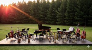 Musikinstrumente Bühne