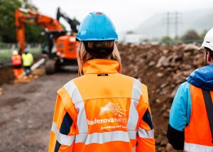 Baustelle Wasserstoffnetz Leitung Bauleiterin