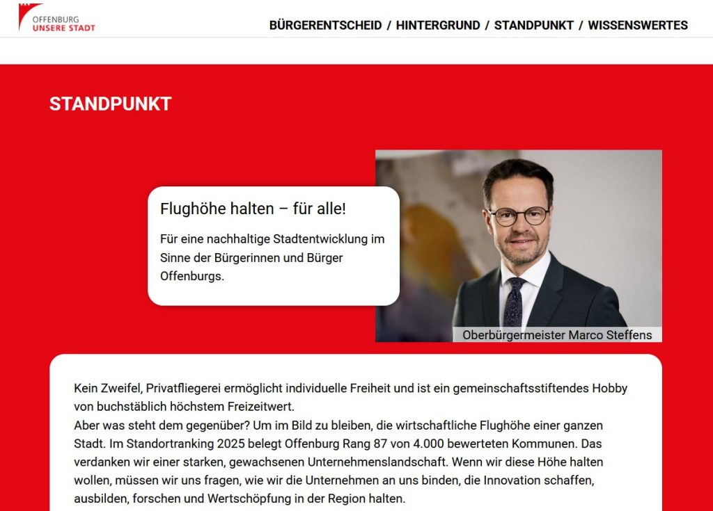 Website der Stadt Offenburg